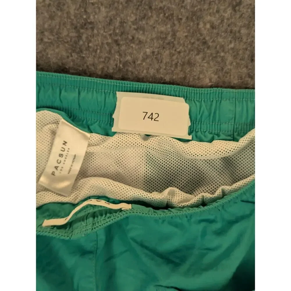Pacsun Swim Trunks Mens Medium Nylon Teal Pocket Mesh Lining